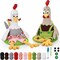 Beginner Crochet Kit with 40% Extra Yarn – 8.2” Easter Rooster & Hen Amigurumi DIY Set for Adults, Men & Women – Complete Craft Set with Yarn, Hook, and Safety Eyes